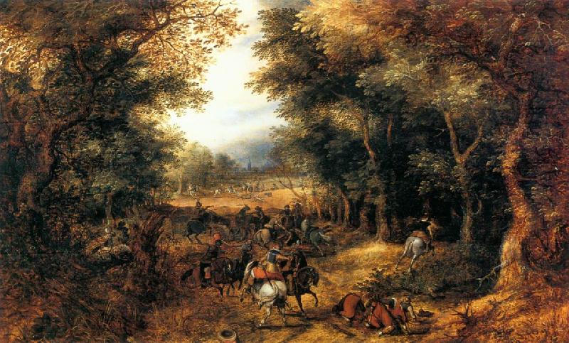 VINCKBOONS, David Forest Scene with Robbery wr oil painting picture